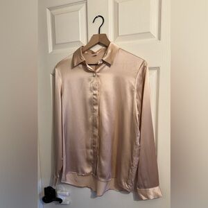 Lilysilk Shirt Womens Medium Pink Mulberry Silk Valentines Day Shirt Medium